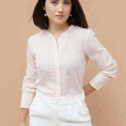 Code By Lifestyle Beige Cotton Regular Fit Striped Shirt-image-79