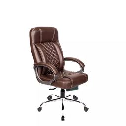 Rose I10 Leatherette Executive High Back Revolving Office Chair integrated Lumbar Support Brown-image-13
