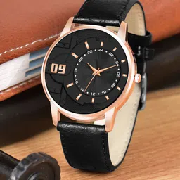 Shocknshop Men Brass Round Dial & Leather Straps Analogue Watch MT39-image-74