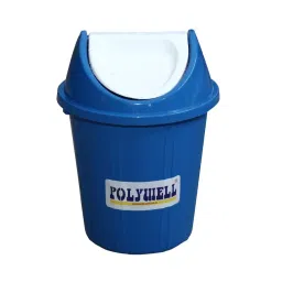 Polywell 10 L Swing Lid Round Dustbin Blue, PWE10 (SLRO)-10