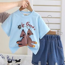 INCLUD Boys Printed Round Neck T-shirt With Shorts-image-55