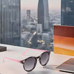 SUNNIES Unisex Grey Lens & Pink Round Sunglasses with-18