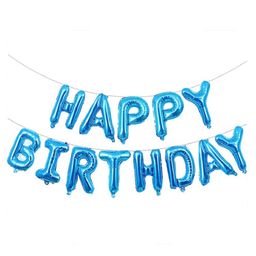 Skylofts Happy Birthday Foil Balloons- Blue-8