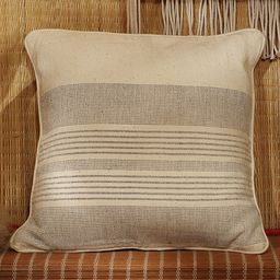 Vanchai Stripped Organic Cotton Cushion Cover - OffWhite-image-65