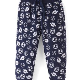 Babyhug Cotton Looper Knit Full Length Lounge  Pant Football Print -  Navy Blue-picture-17