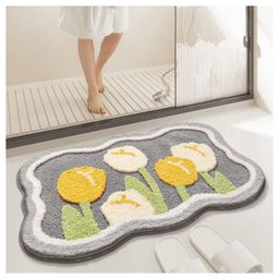 Roseate Tulips Super Soft Anti Skid Super Absorbent Mats - 50 x 80 cm-image-31