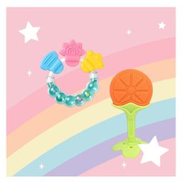 Joy Buzz Rattle Teether & Teether Combo | BPA-Free Silicone Rattle Teether & Teething Toy- Pack of 2 (Green & Yellow)-9