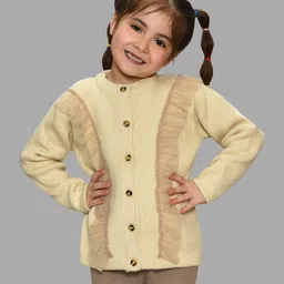 Mi Arcus Full Sleeves Net Detailed Sweater - Beige-picture-16