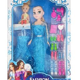New Pinch Fashion Doll with Dresses shoes  Doll Accessories Style Wardrobe Doll Set - Blue-24