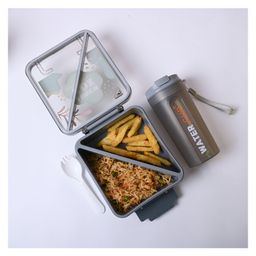 VONCASA Grey Lunch Box Set - Minimalist and Modern-image-94