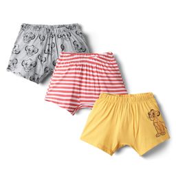 Honeyhap Disney 100% Cotton Trunks With Lion King Graphics & Stripes Pack Of 3 - Multi Colour-image-85