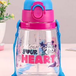 Unicorn Celina Water Bottle With Straw And Sling Pink & Blue - 450 Ml-image-23