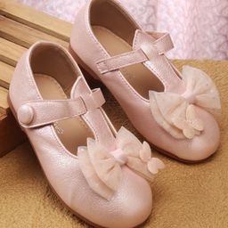 Babyoye Ballerina with Buckle Closure & Bow Applique - Pink-picture-42