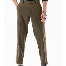 Snitch Men Slim Fit Mid-Rise Trousers-image-96