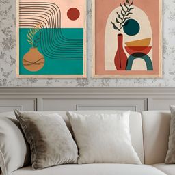 Kotart Brown & Red 2 Pieces Modern Wooden Wall Arts-picture-47