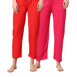 FIT N FAME Women Pack Of 2 Printed Cotton Lounge Pants-picture-40