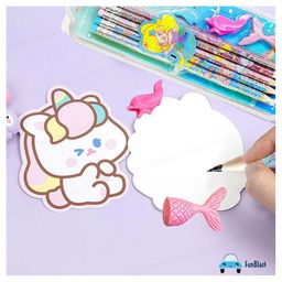 Bunie Stylish Pencils Set with Eraser and Pencil Cap - Random Color & Design image 2