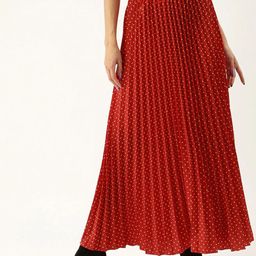 Moda Rapido Printed Pleated Flared Maxi Skirt-picture-15