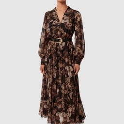 Forever New Floral Print Bishop Sleeve A-Line Midi Dress-picture-24