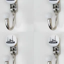 IndianShelf 4 Piece Ceramic & Zinc Ship Wall Hangings Hooks-image-92