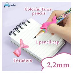Bunie Stylish Pencils Set with Eraser and Pencil Cap - Random Color & Design image 4