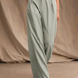 Chemistry Women Relaxed Straight Leg High-Rise Pleated Trousers-image-75