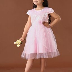 Mark and Mia Girls Self Design Fit & Flare Midi Dress-image-25