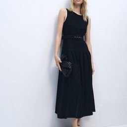 MANGO Belted A-Line Midi Dress-image-52