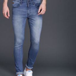 WROGN Men Blue Skinny Fit Mid-Rise Clean Look Stretchable Jeans-image-51