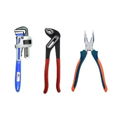HUKUMS Combination Plier, Pipe Wrench, Water Pump Plier Tool Set (Set of 3 Pcs)-17