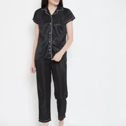 Clovia Black Shirt & Pyjamas Set-picture-41