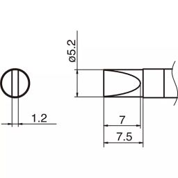Hakko Soldering Iron Tip 5.2D Type Suitable For FN-1010, T36-D52-27