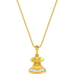 Kisna Diamond & Gold Jewellery 14k Fairy Dress Pendant-picture-26