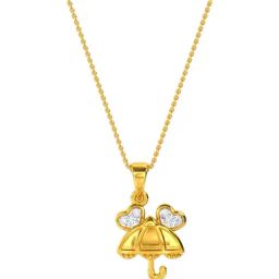 Kisna Diamond & Gold Jewellery 18k Little Umbrealla Pendant-image-74