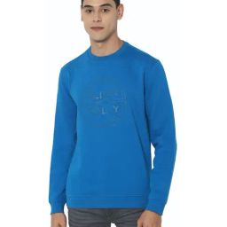 Allen Solly Blue Cotton Regular Fit Logo Printed Sweatshirt-image-34