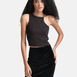 Kazo Black & Pink Crop Top-image-36