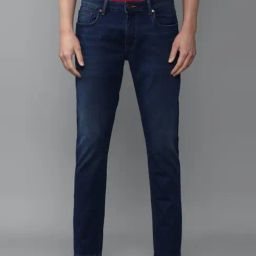 Louis Philippe Jeans Navy Cotton Regular Fit Jeans-image-37