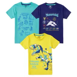 Cub McPaws Boys Multicolor Cotton Printed T-Shirt (Pack of 3)-picture-4