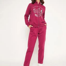 MADAME M Secret Purple Printed Sports Tracksuit-23