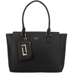 LAVIE LUXE Black Duo Kelly Logo Large Tote-37