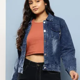Aarika Navy Blue Denim Regular Fit Jacket-picture-21