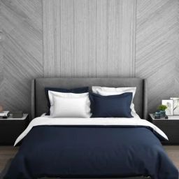 Spaces Hygro Solid Navy Blue & White 350 TC Cotton Double Bed Quilt-image-1
