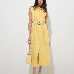 LOV by Westside Yellow Shirt Dress with Belt-image-87