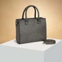 Forever Glam by Pantaloons Light Grey Textured Handbag-image-91