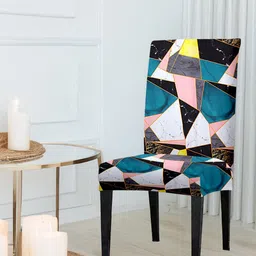 Cortina Blue & White Printed Chair Cover-image-95