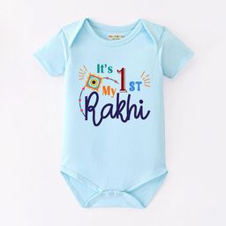 BLUSHES Infants Its My 1St Rakhi Printed Pure Cotton Half Sleeves Bodysuit-picture-18