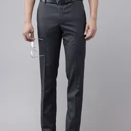 Arrow Men Textured Tailored Fit Formal Trousers-picture-14