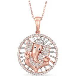 Joyalukkas 18k Rose Gold & Diamond Unisex Ganesha Chain Pendant-image-9