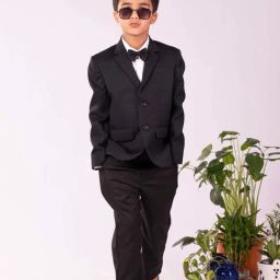 VASTRAMAY Boys Black Solid Full Sleeves Suit Sets-image-53