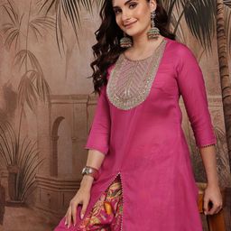 Sangria Regular Gotta Patti Kurta with Harem Pants-image-37